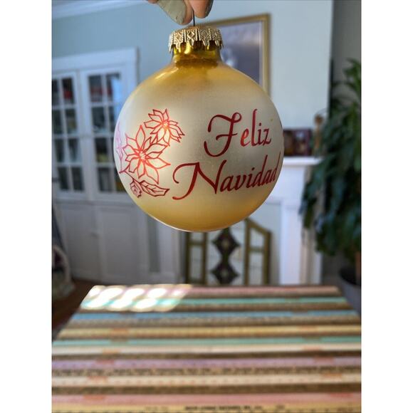 Bronner's Austria Christmas Customs Mexico Glass Christmas Ornament Poinsettia - Picture 2 of 11